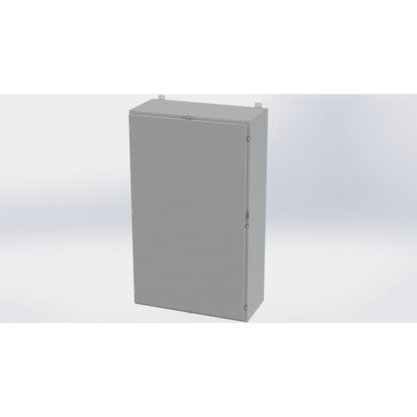 Clamps with Padlock Hasp Electrical Enclosures, 60 in H, 16 in D, 36 in W, NEMA 4, Carbon Steel
